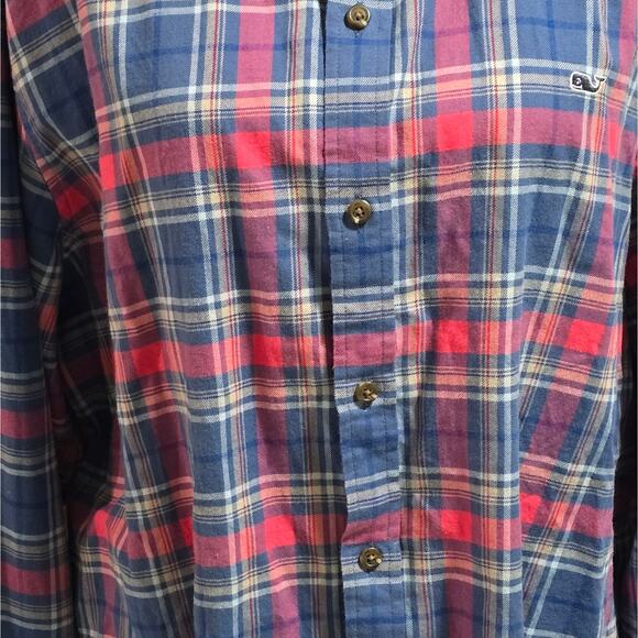 Vineyard Vines Pink and Blue Plaid Flannel Men's Button Down Shirt Size XXL - Picture 4 of 8